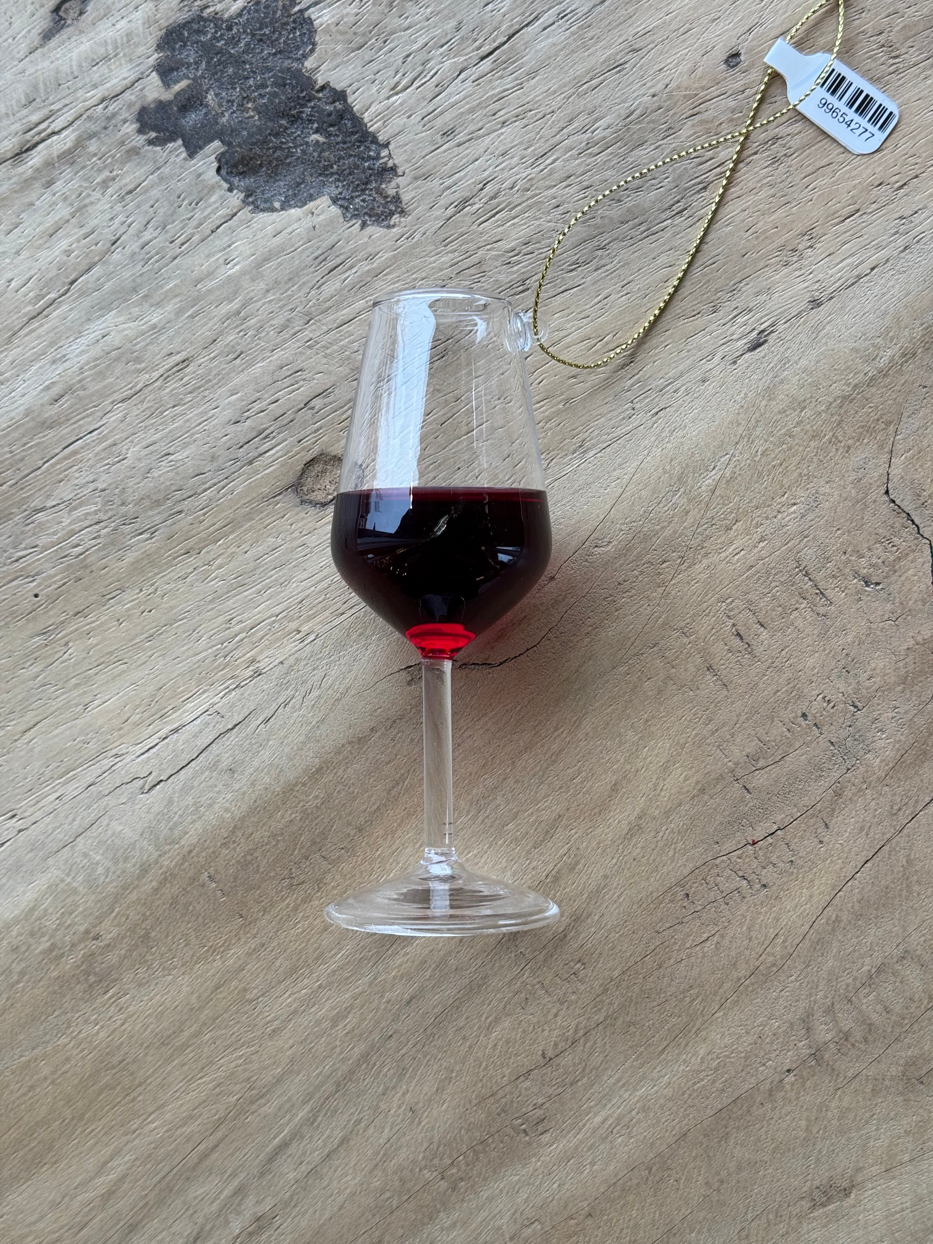 XM Wine Glass Ornament