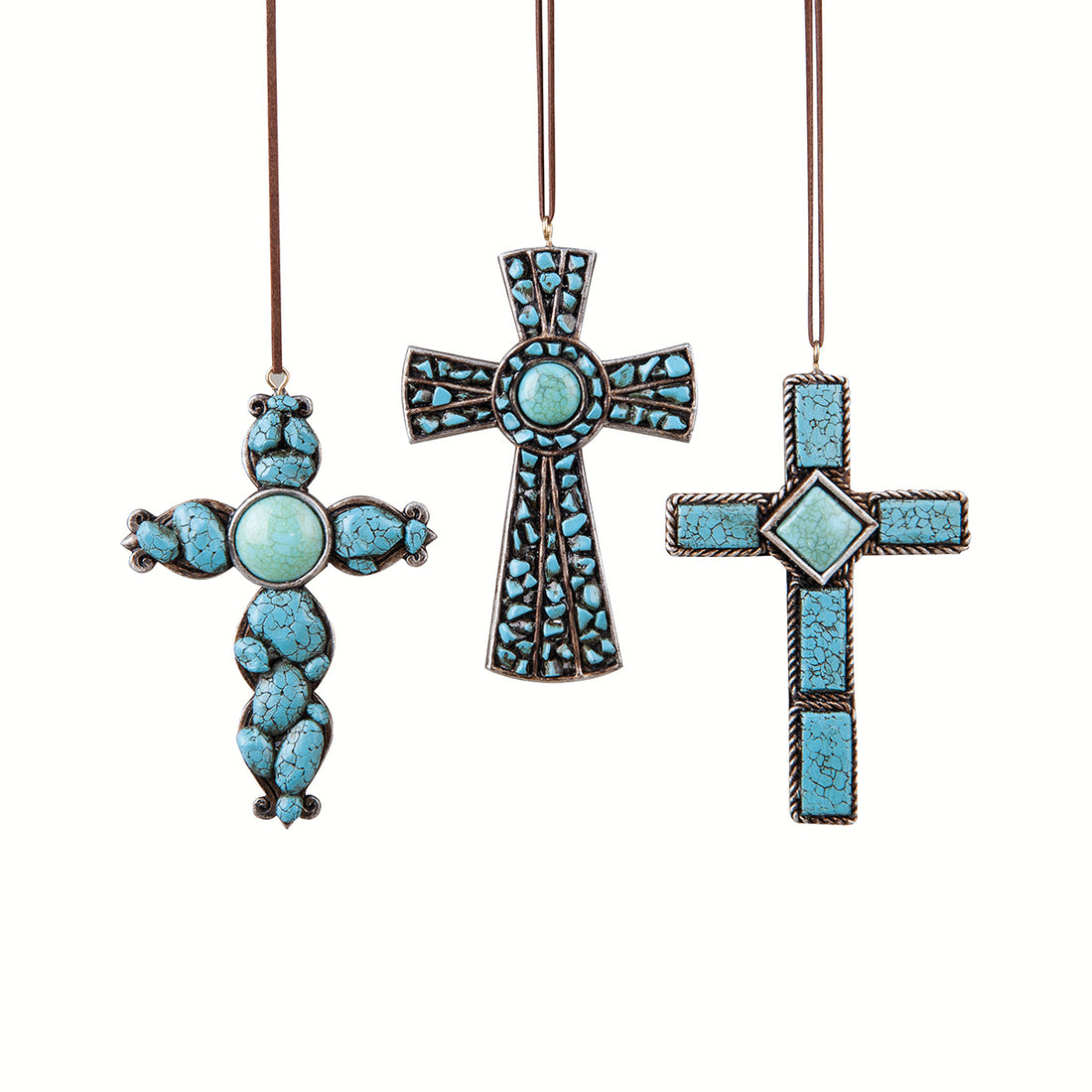 Turquoise Cross Ornament