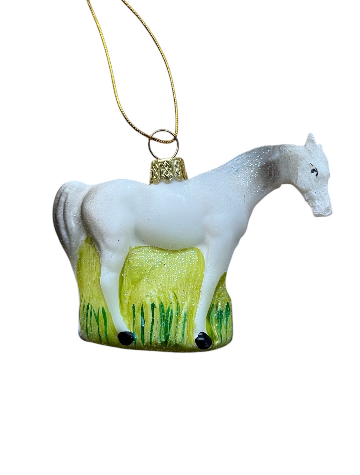 XM Glass Horse Ornament