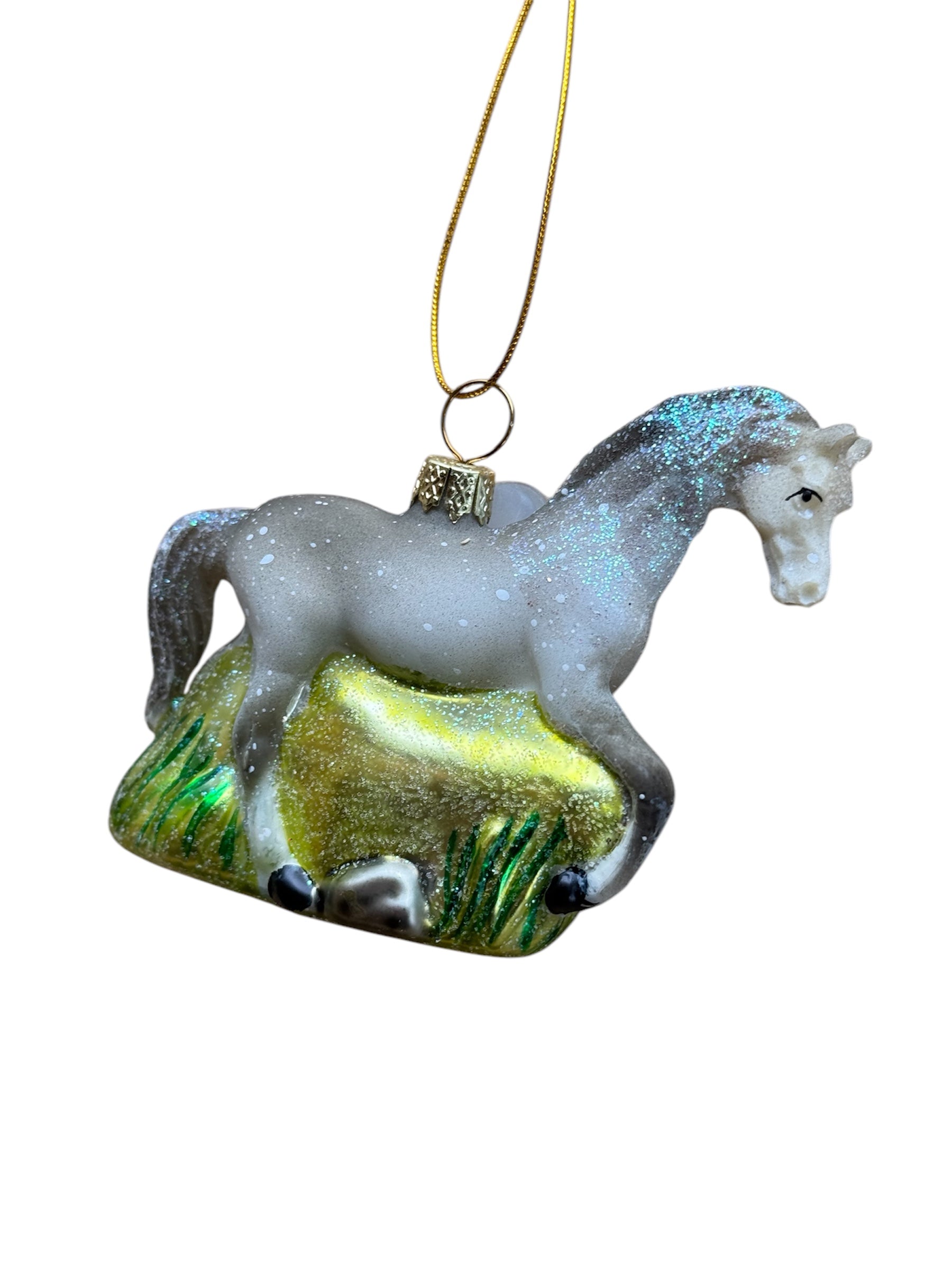 XM Glass Horse Ornament