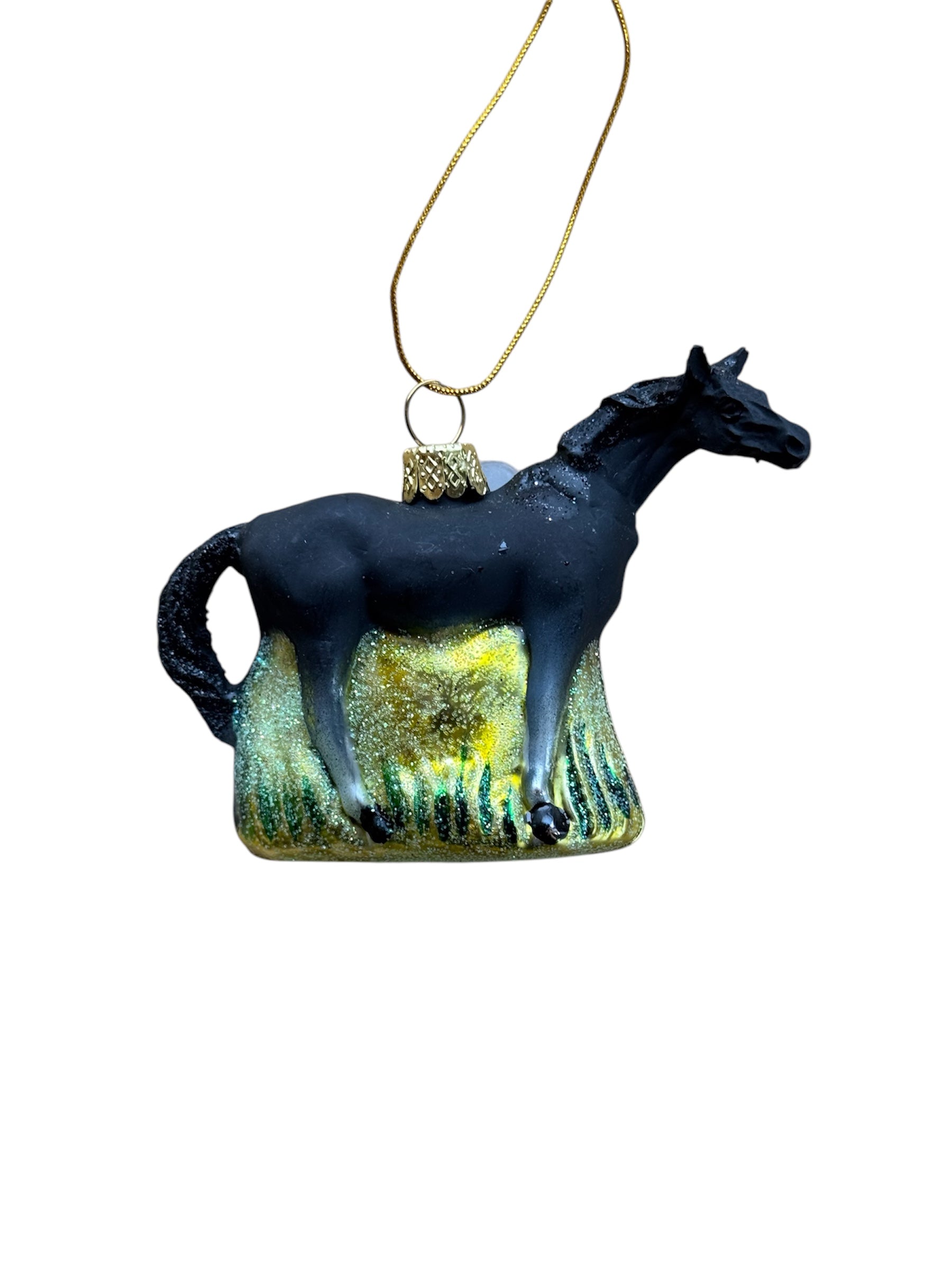 XM Glass Horse Ornament