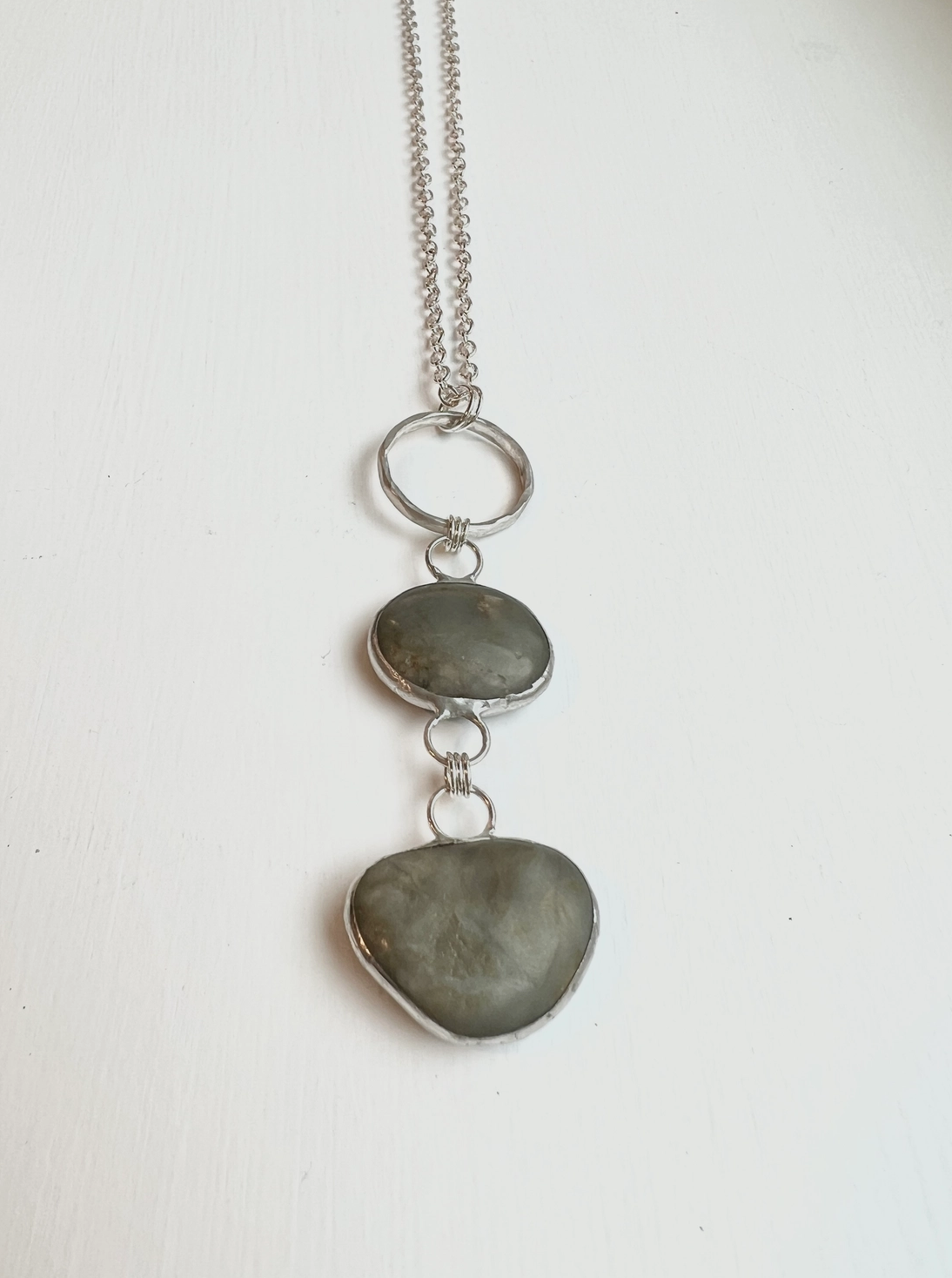 Sterling Silver 2 Stone Necklace