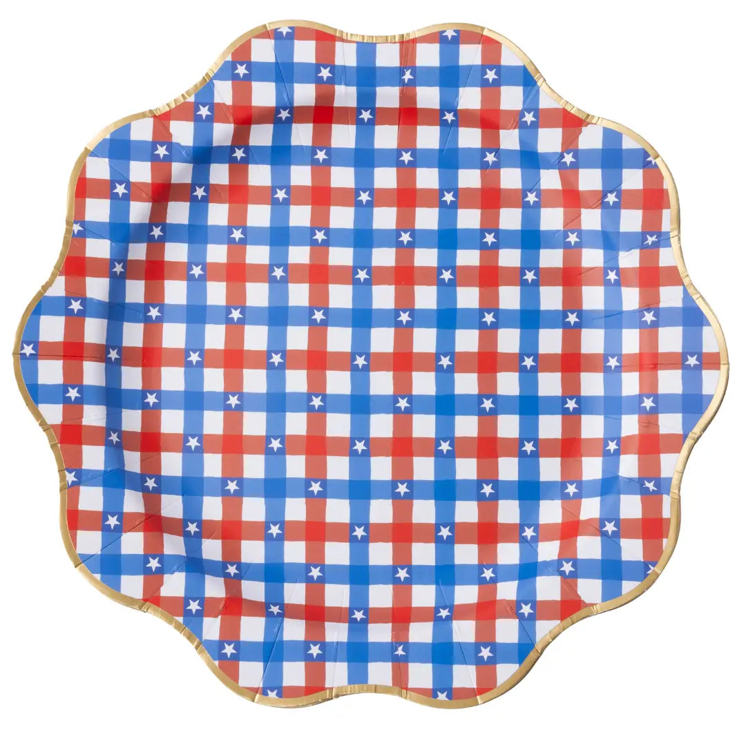 Gingham Star Dinner Plates