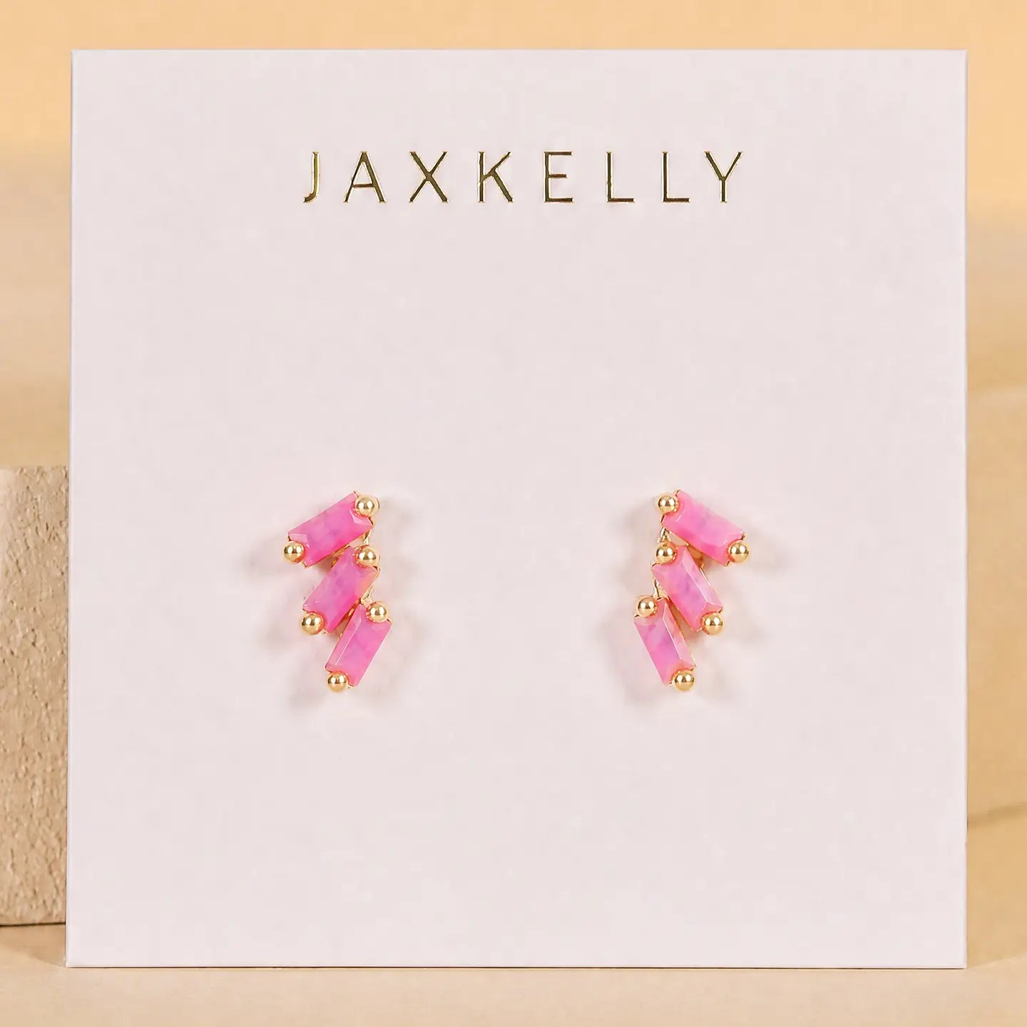 Pink Opal Trio Earrings