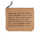 Colored Canvas Zip Pouch