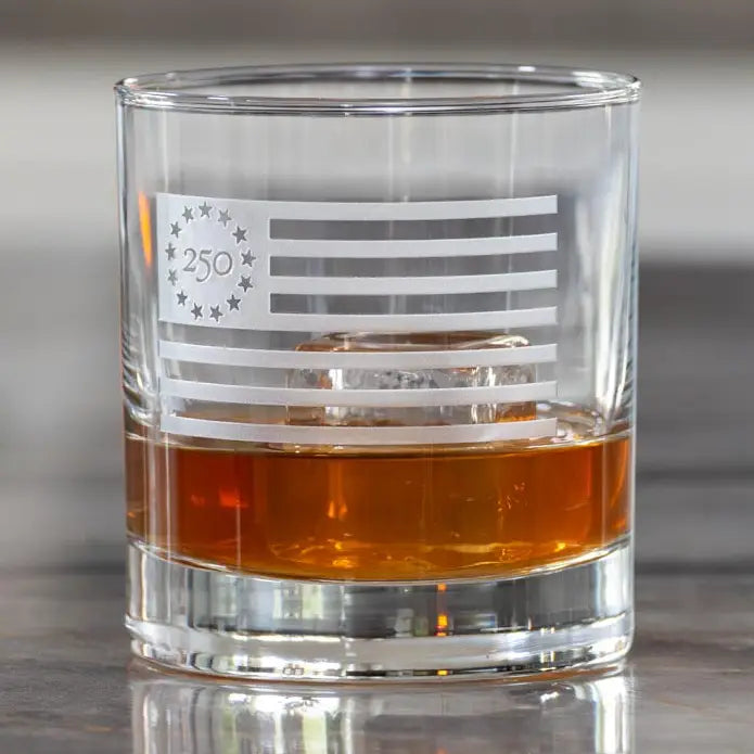 Betsy Ross Flag Whiskey Glass