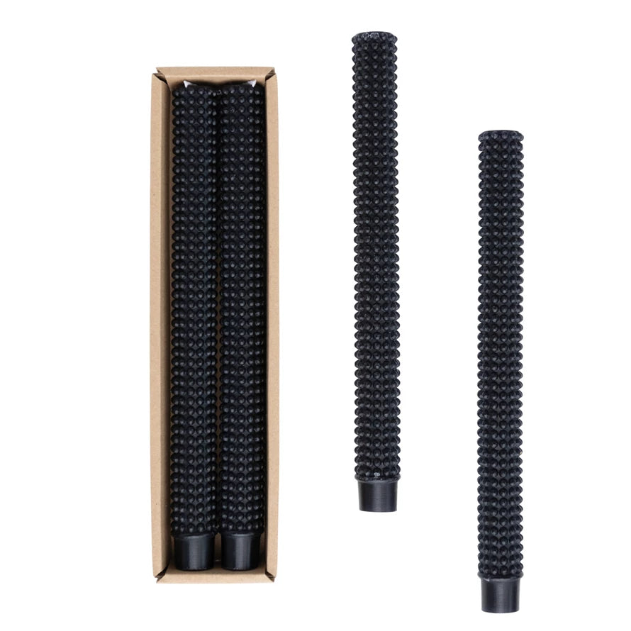 10&quot; Hobnail Taper Candle S/2