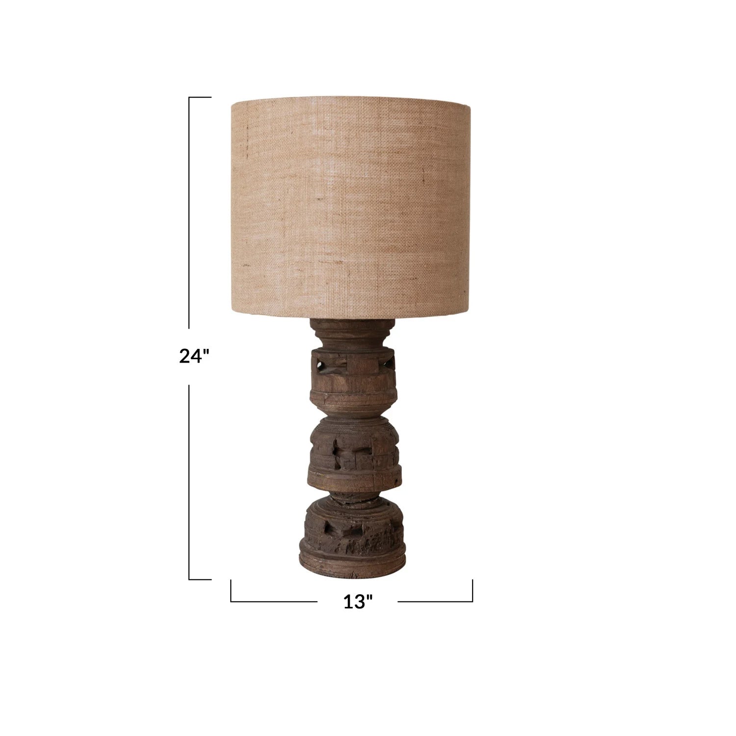Reclaimed Wood Table Lamp
