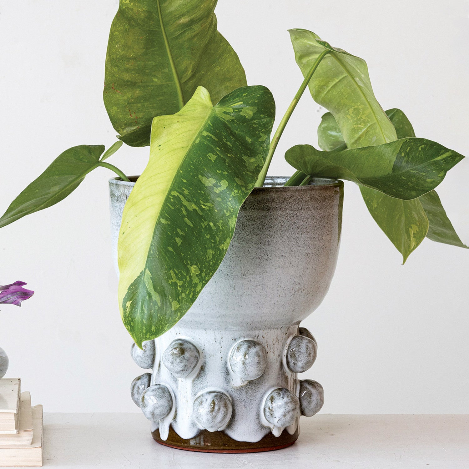 Glazed Footed Planter