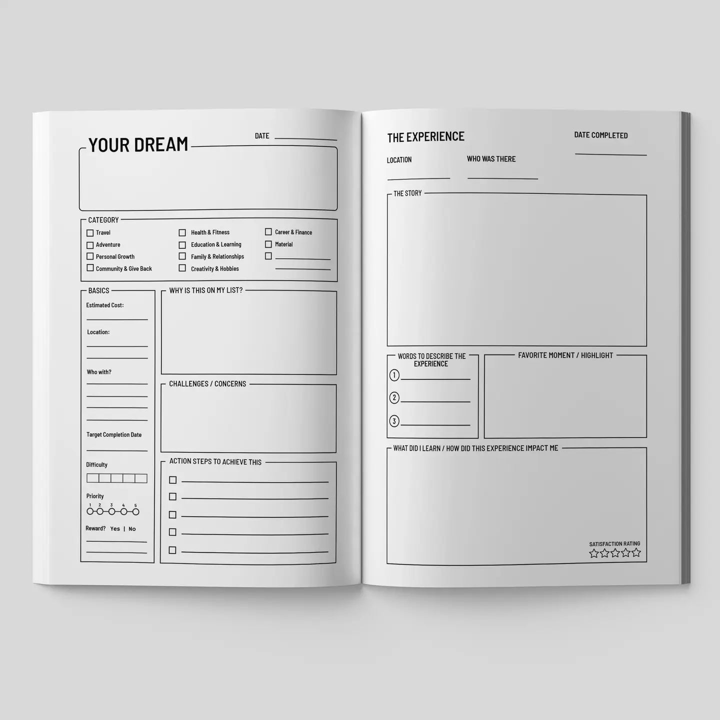 Bucket List Journal