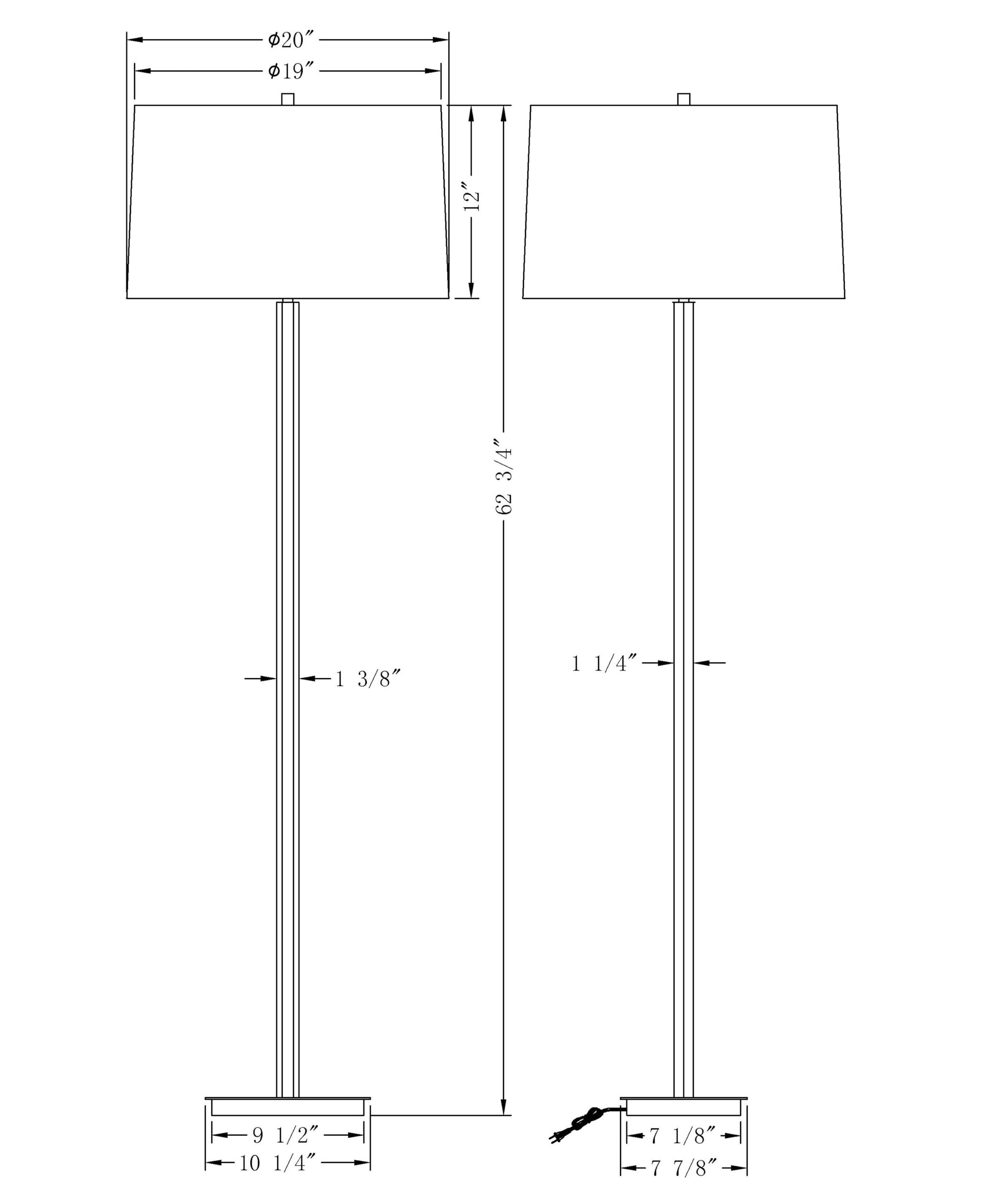 Brass Hex Floor Lamp