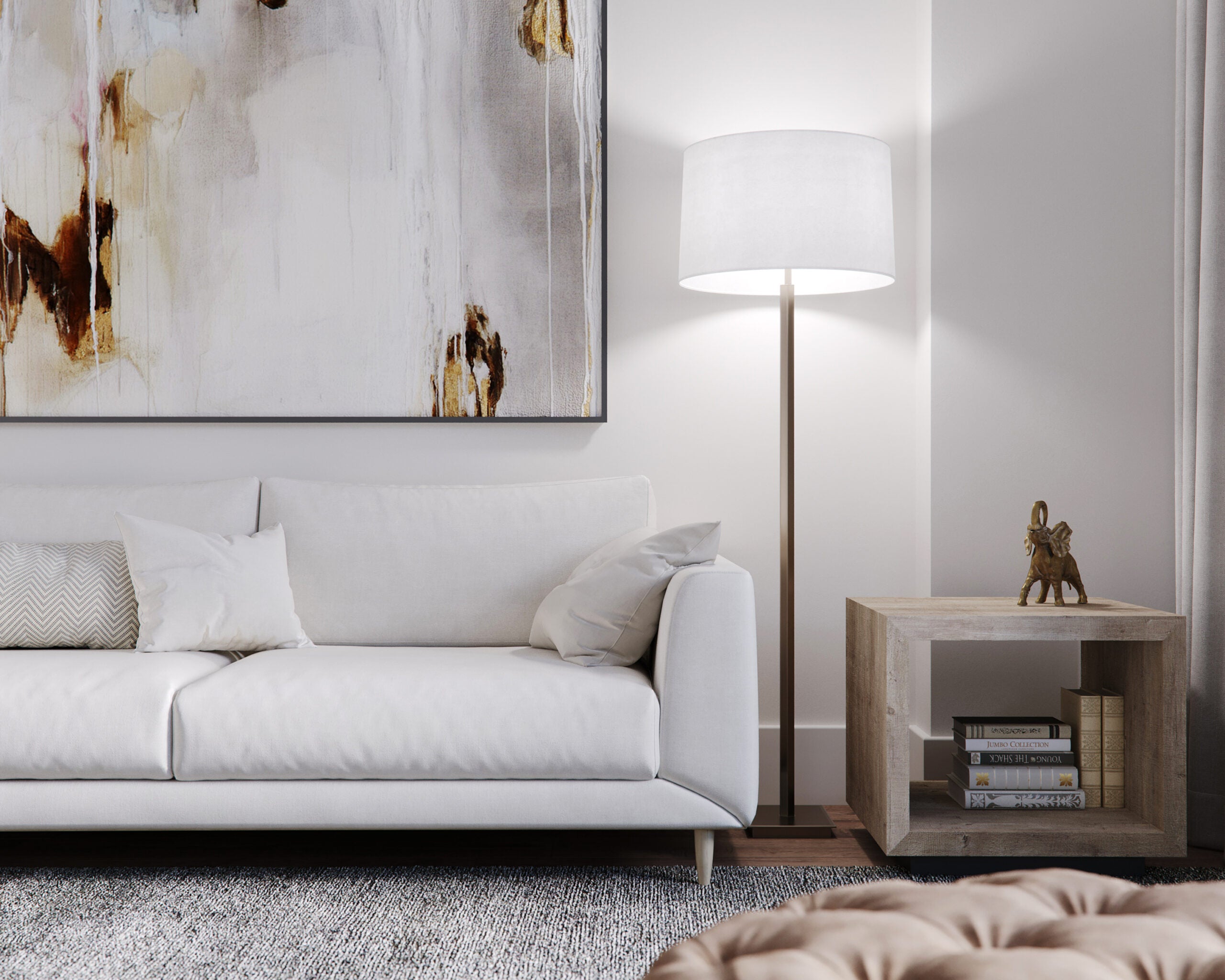 Brass Hex Floor Lamp