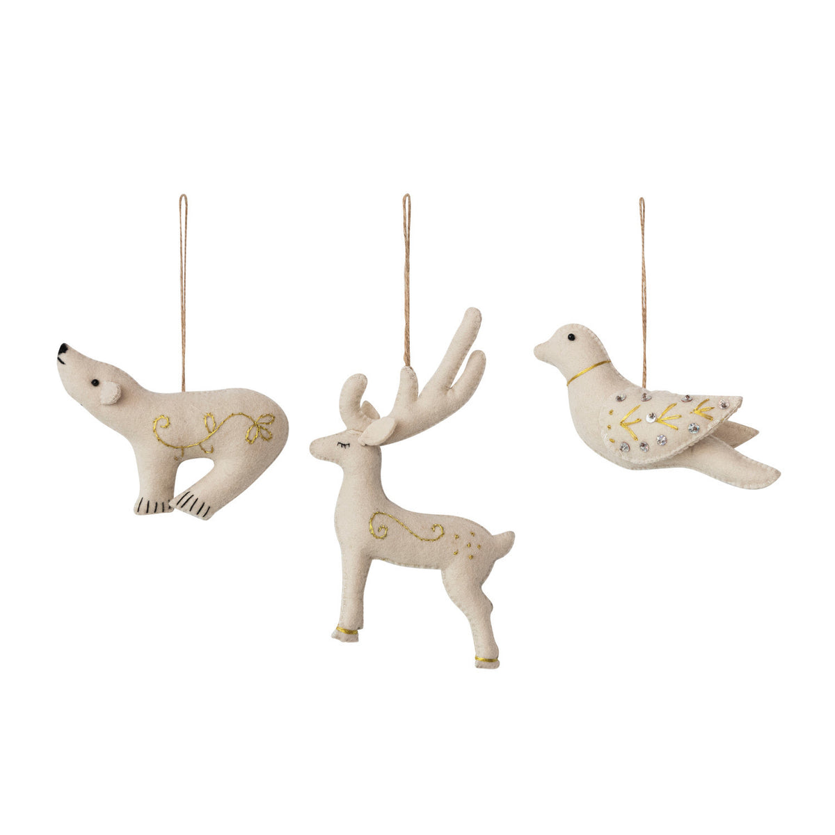 XM Beaded Felt Animal Ornament