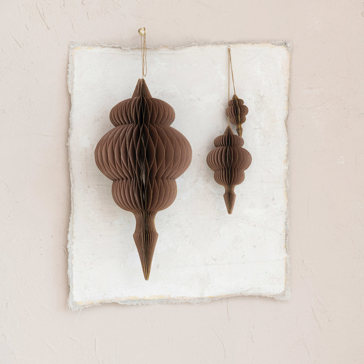 XM Paper Finial Ornaments, S3 Brown