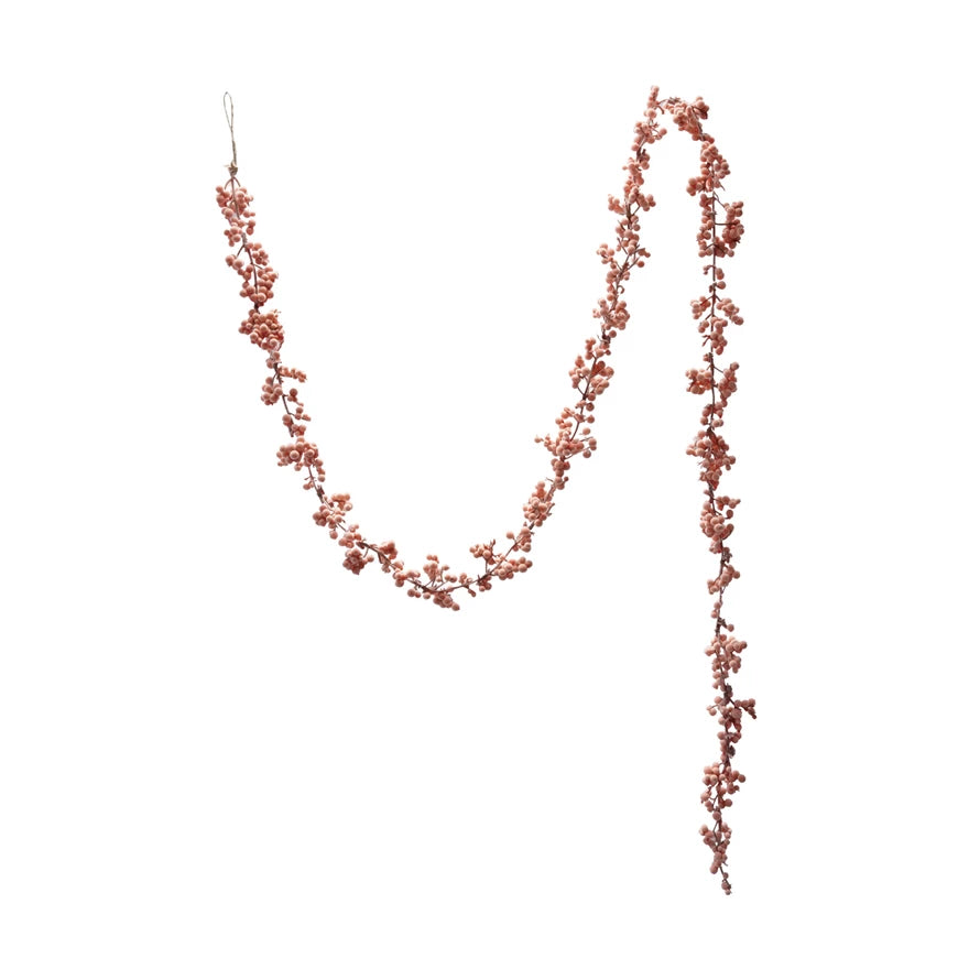 XM Pink Foam Flocked Garland