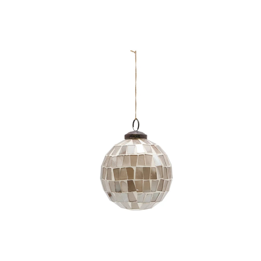 XM Taupe Mosaic Ball Ornament