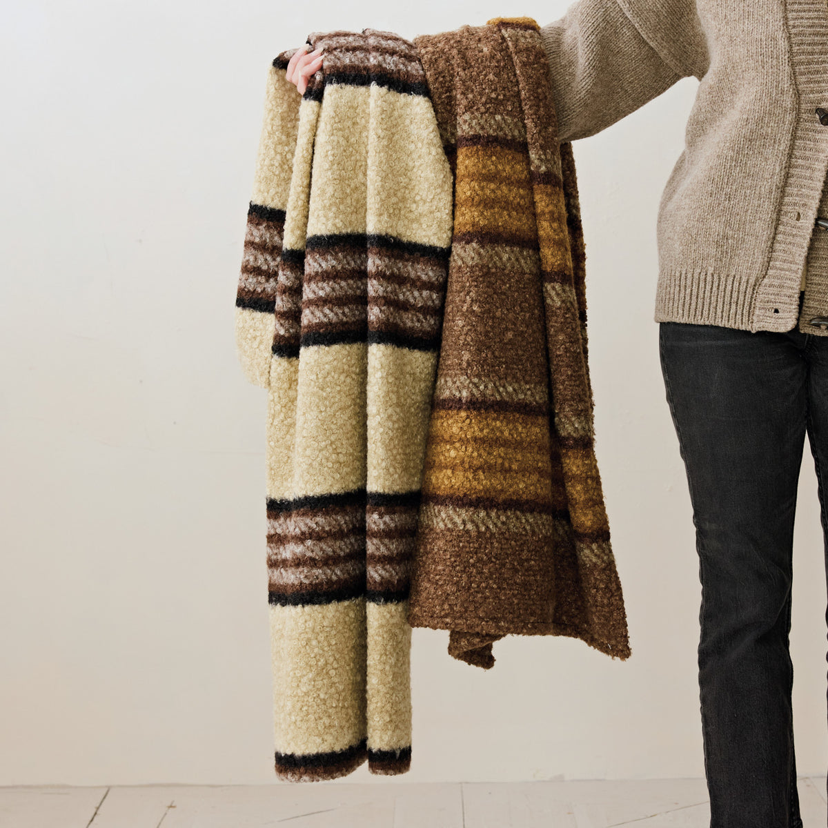 Sherpa Striped Throw