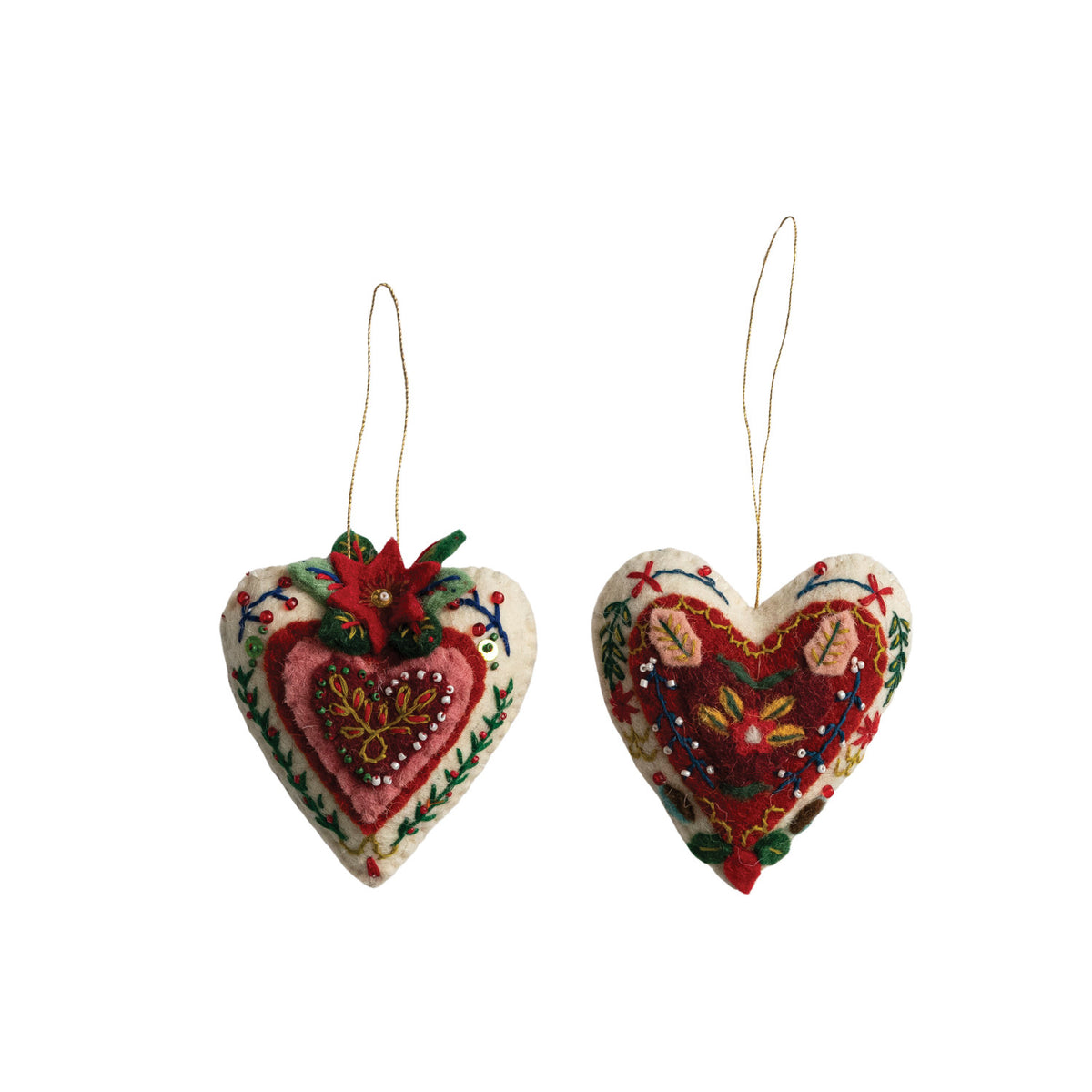 XM Embroidered Heart Ornament