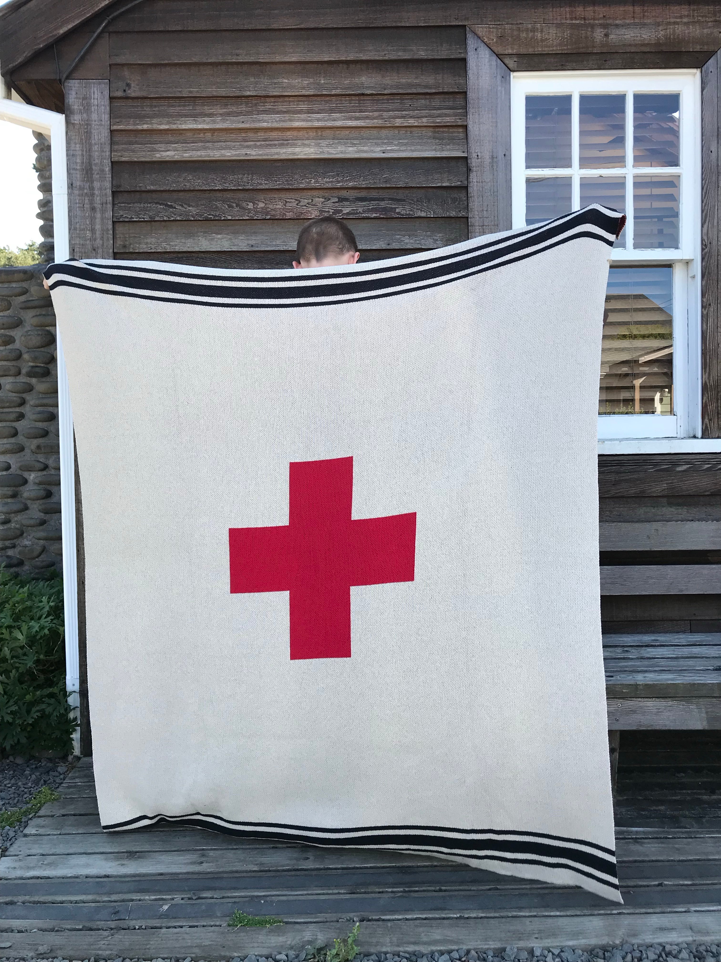 Swiss Cross with Stipes Blanket